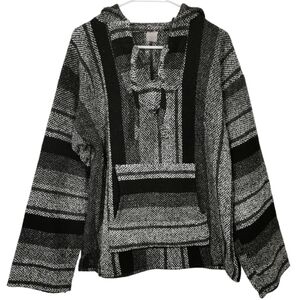 Mexican Baja Hoodie in Black & Grey - Unisex Sz S-M Open To Offers